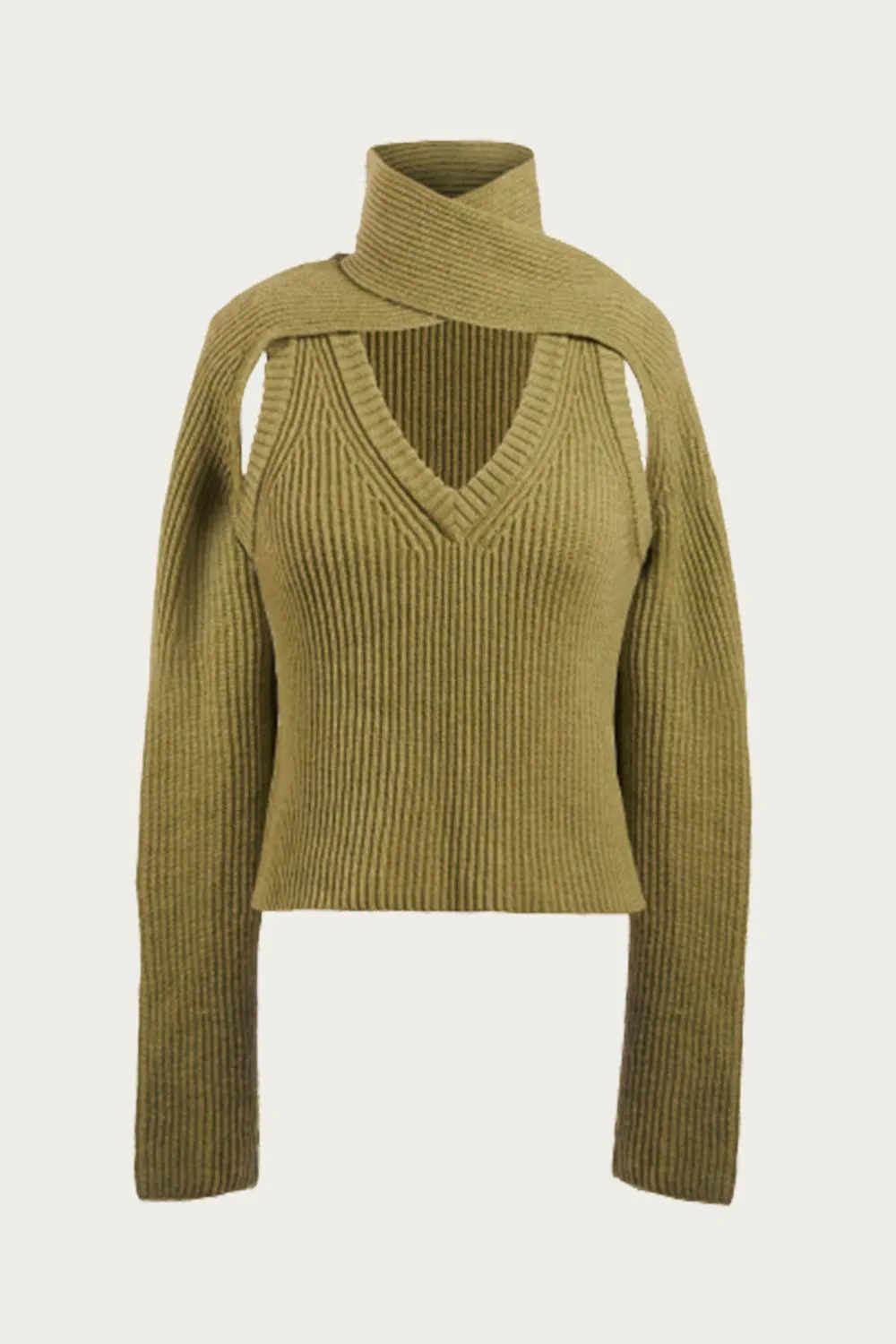 Loop Chunky Sweater In Olive