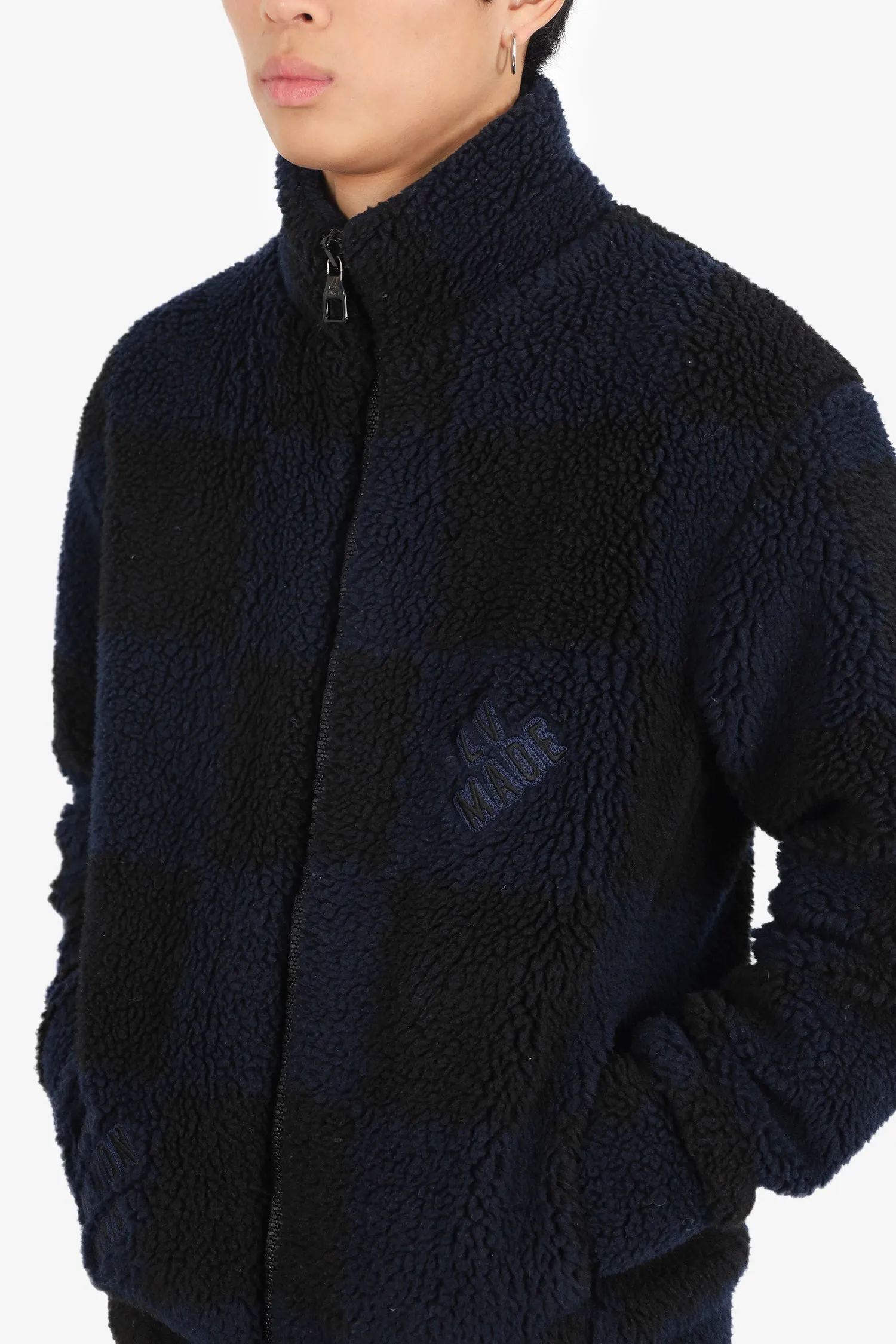 Louis Vuitton x Nigo Black/Navy LV² Damier Fleece Jacket Size XS Mens