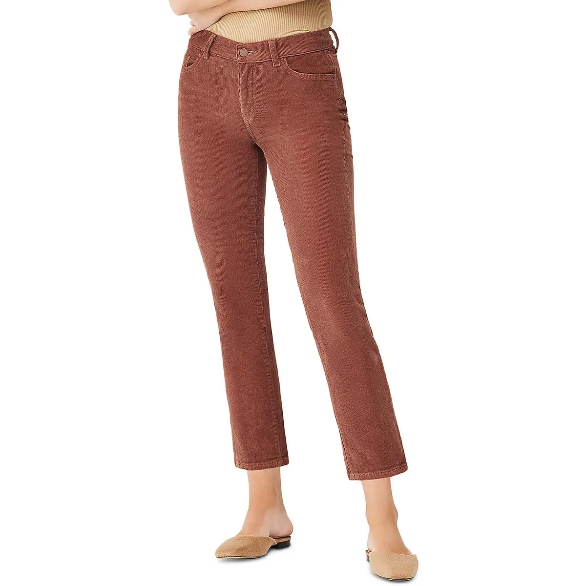 Mara Womens Ribbed Corduroy Straight Leg Pants