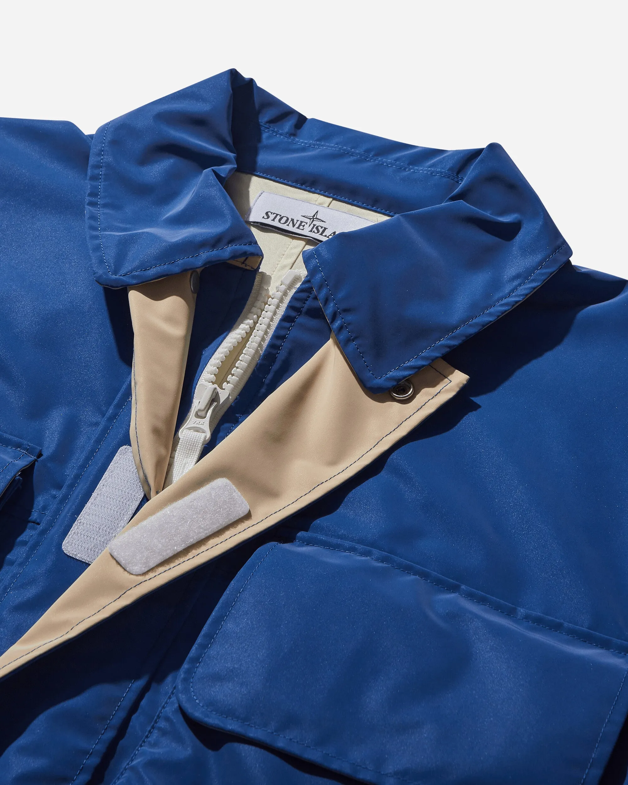 Marina Nylon Canvas Plated Reflective Jacket Bright Blue