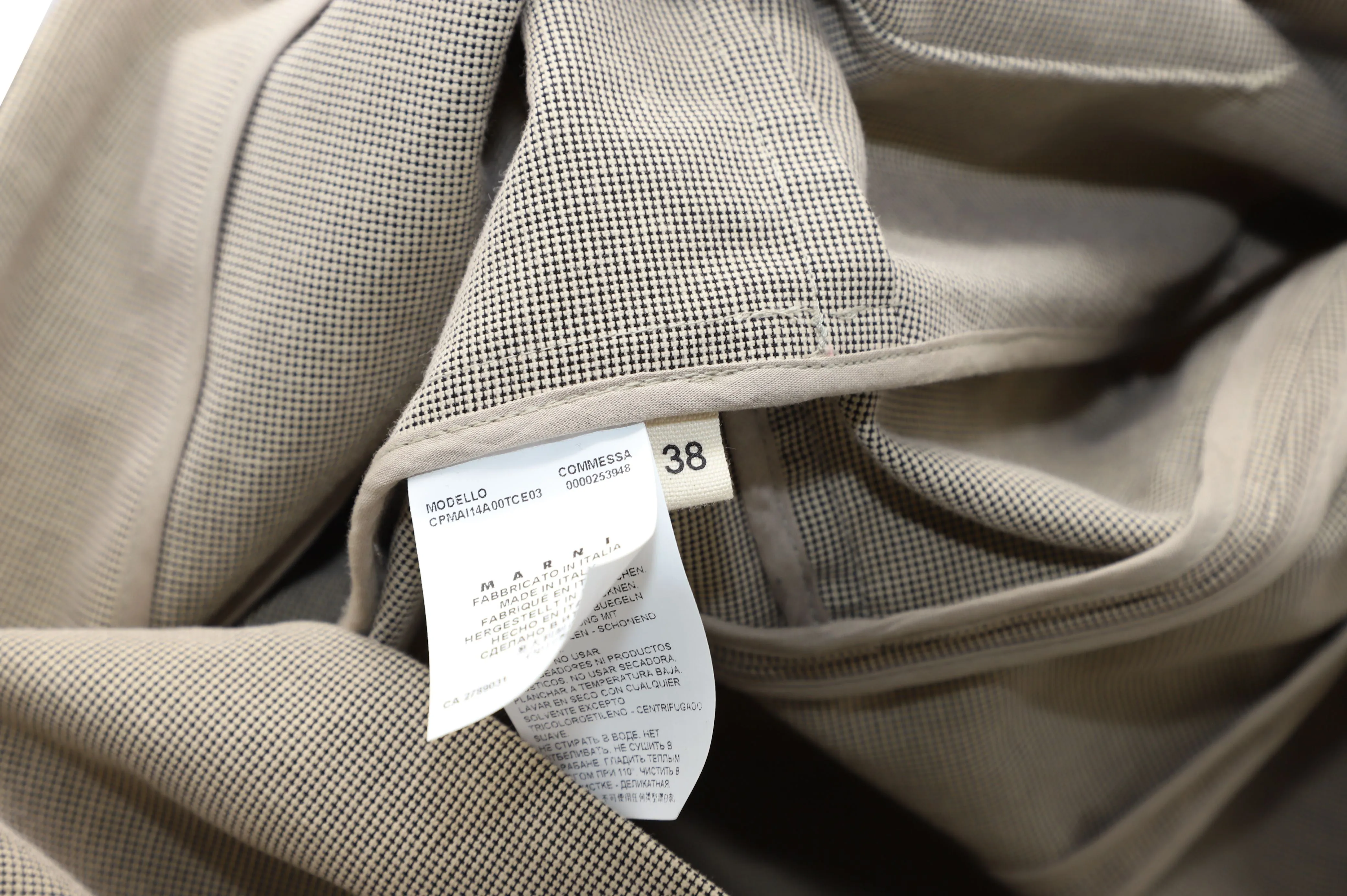 Marni Long Coat in Beige Cotton