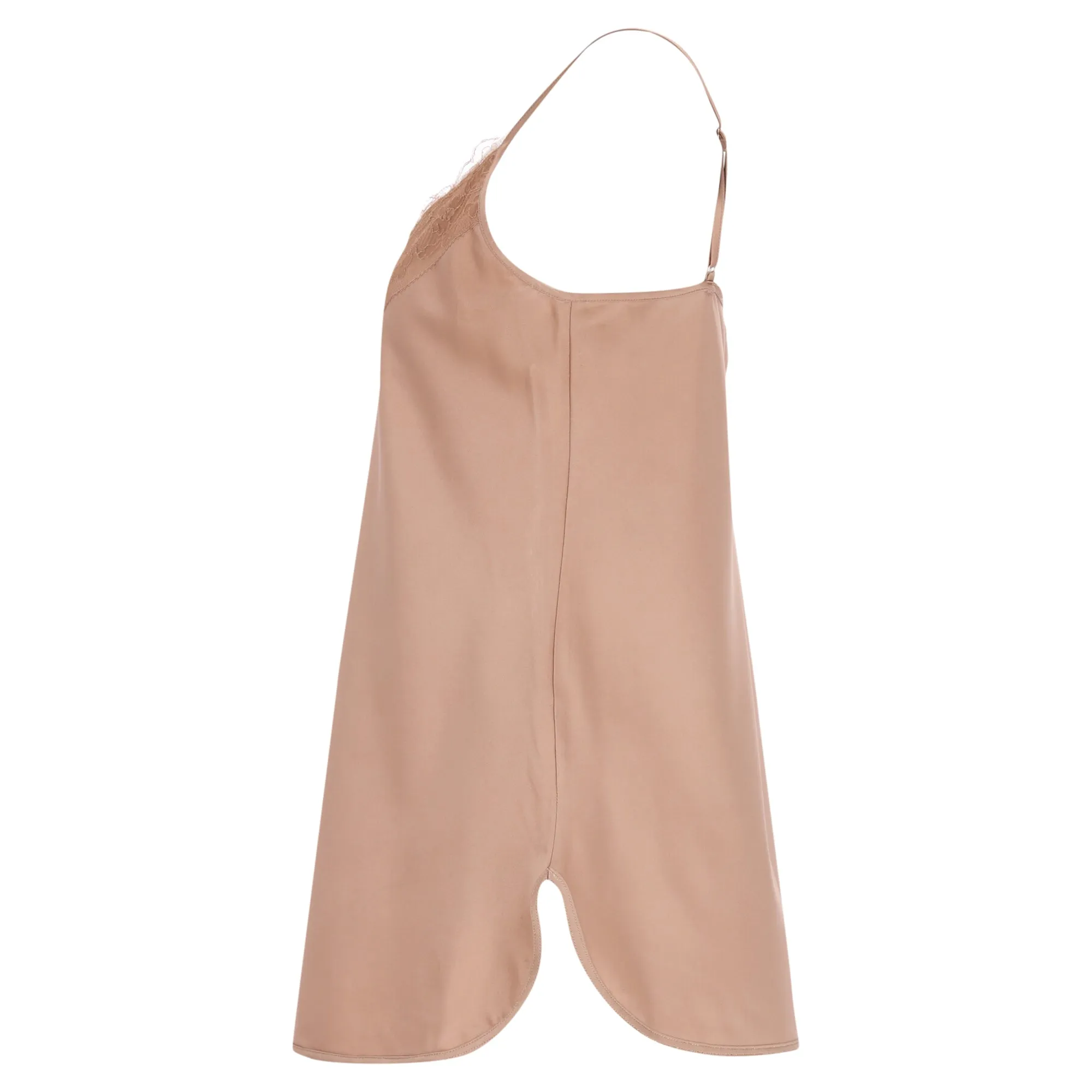 Max Mara Leisure Lace-Trim Camisole in Brown Silk