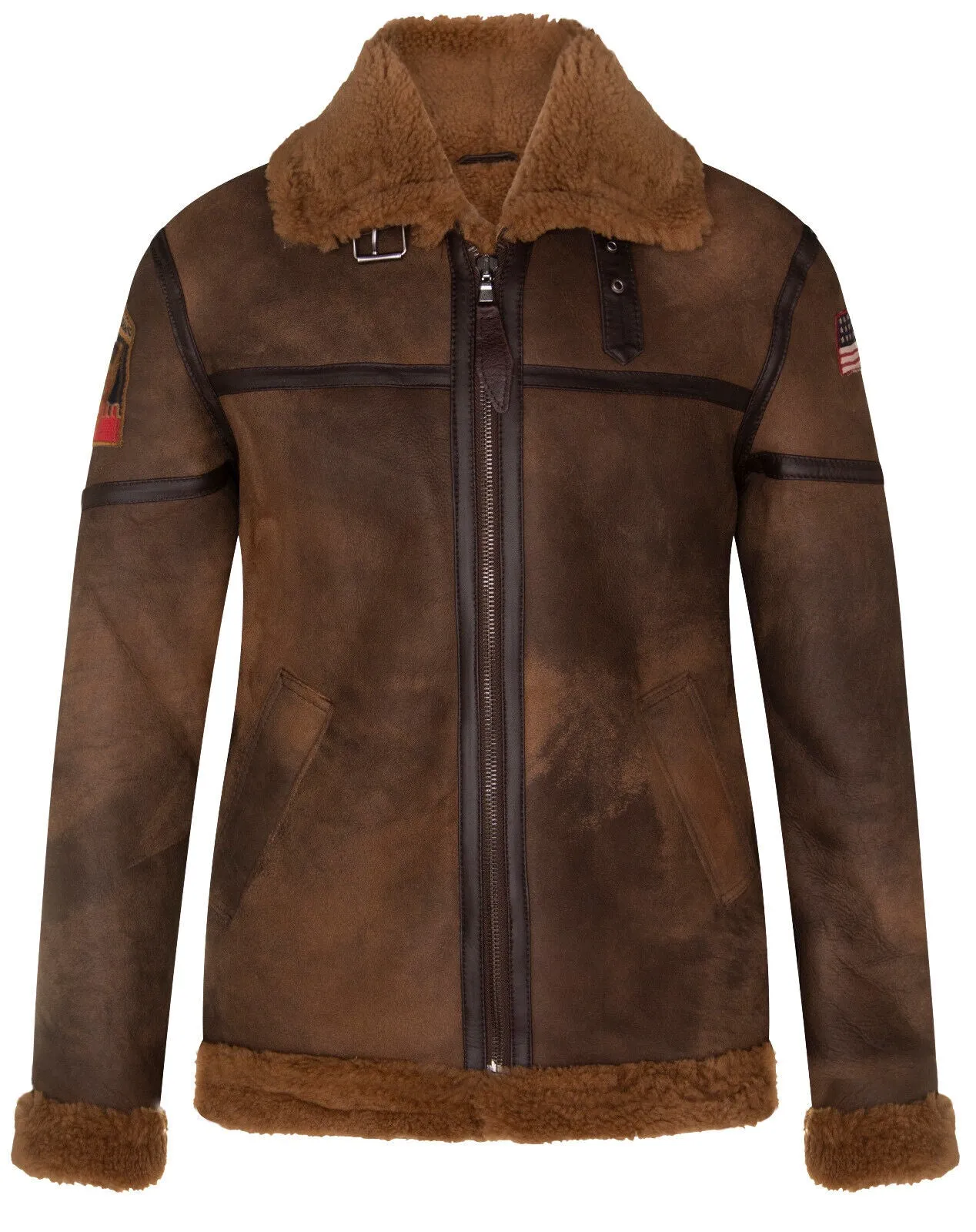Mens Antique B3 Sheepskin Flying Jacket-Alameda