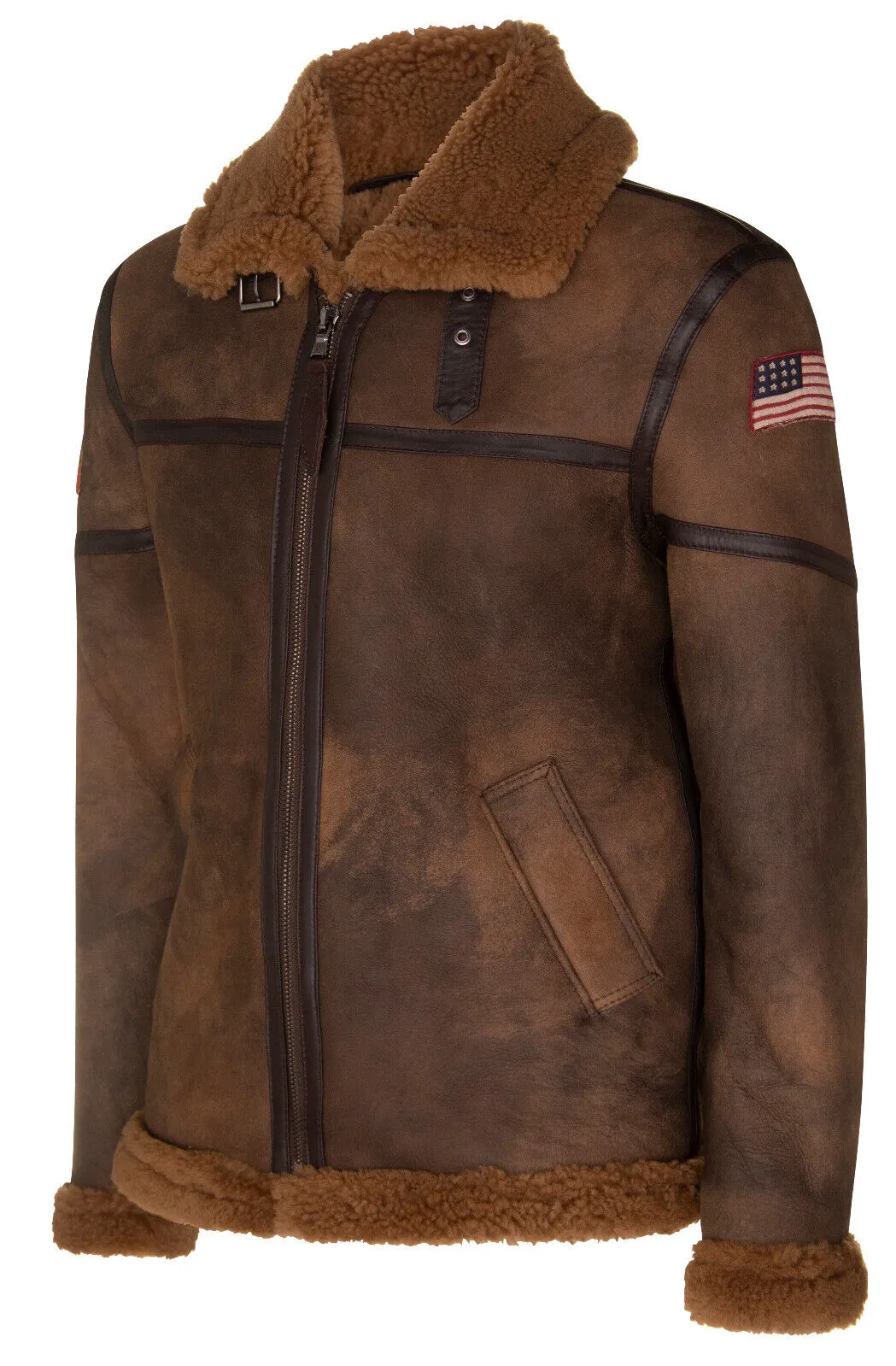 Mens Antique B3 Sheepskin Flying Jacket-Alameda