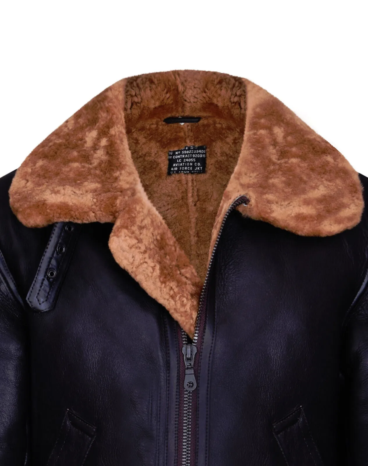 Mens B3 Aviator Real Sheepskin Leather Flying Jacket-Oxford