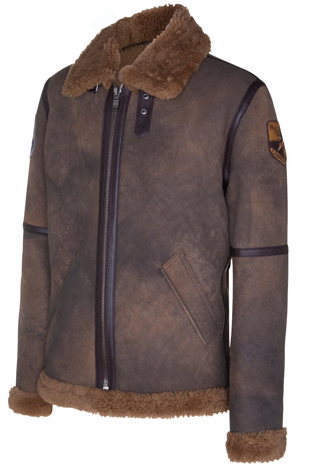 Mens B3 Sheepskin WW2 Bomber Jacket-Arnsberg