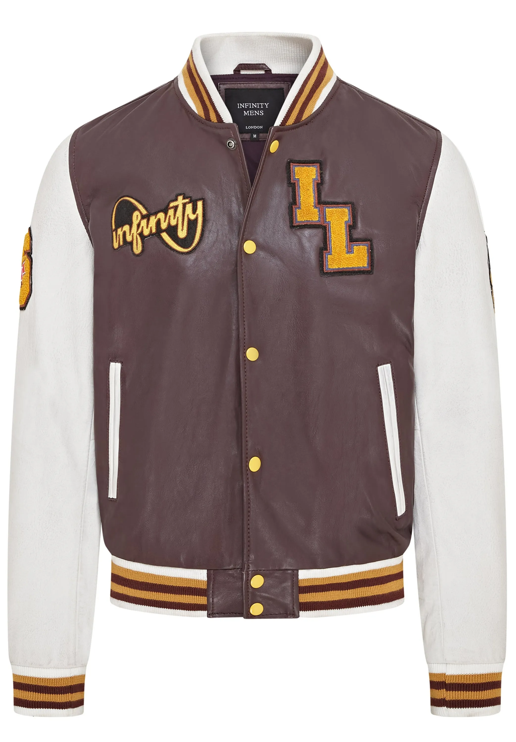 Mens Baseball Leather Letterman Bomber Jacket - Ashwood