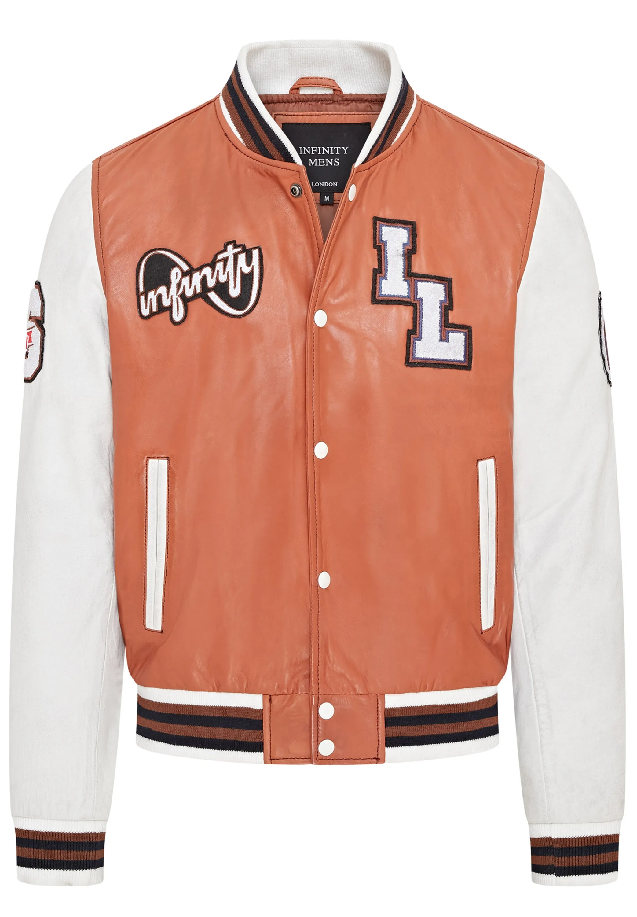 Mens Baseball Leather Letterman Bomber Jacket - Ashwood