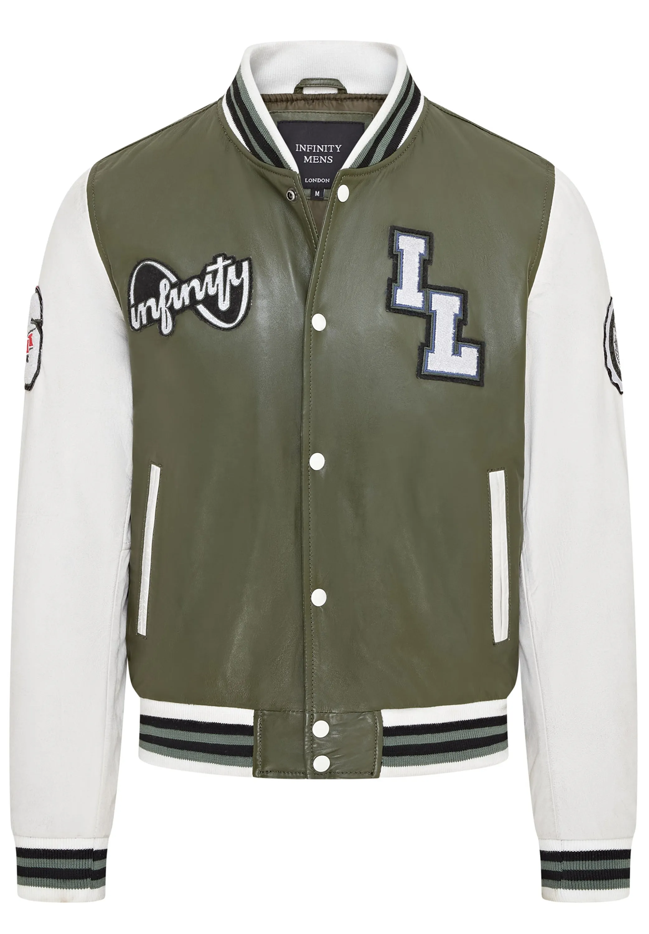 Mens Baseball Leather Letterman Bomber Jacket - Ashwood
