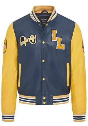Mens Baseball Leather Letterman Bomber Jacket - Ashwood