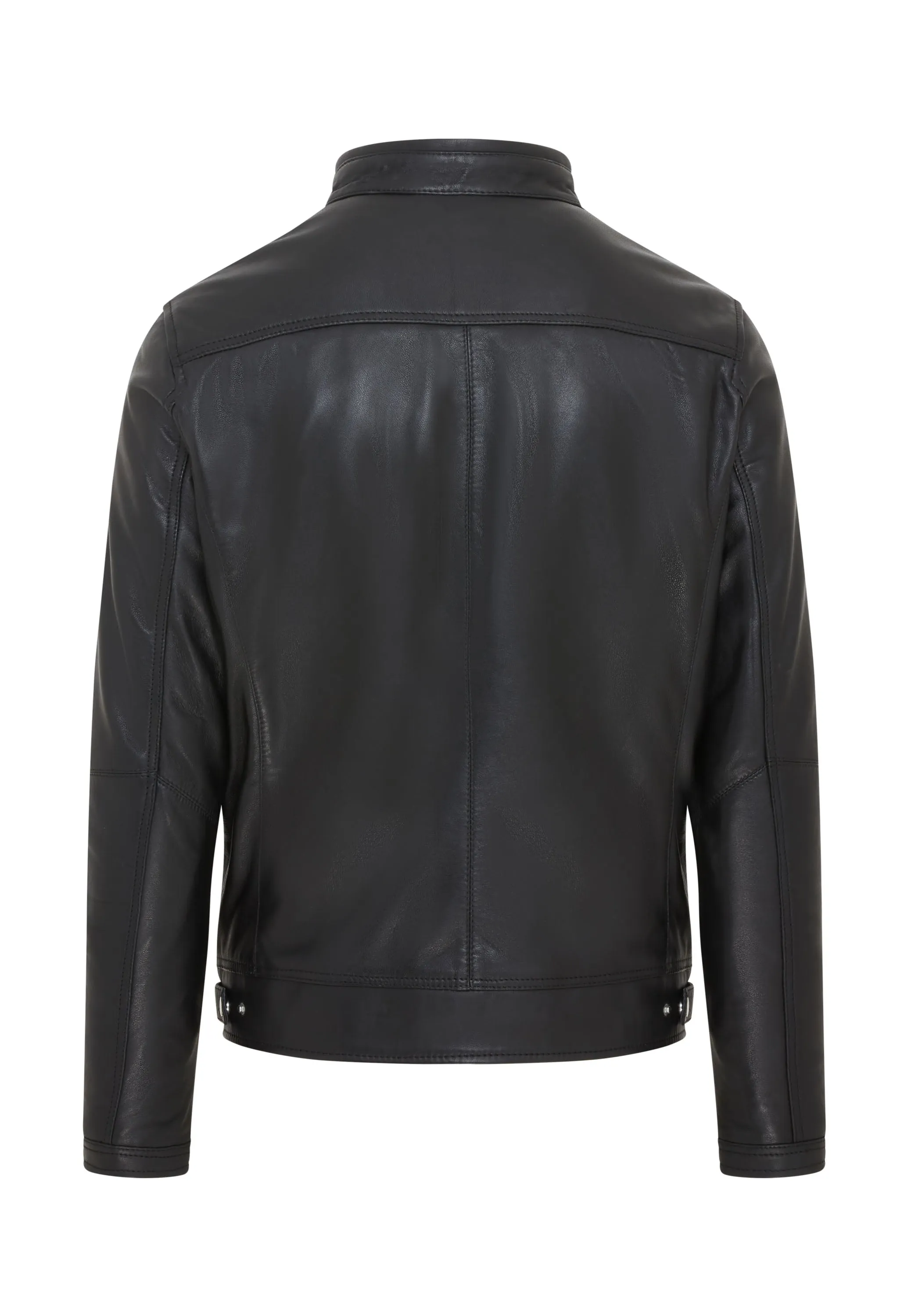 Mens Black CafÃ Racer Biker Leather Jacket - Aniak