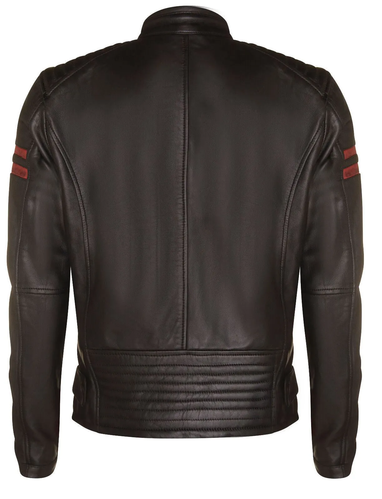 Mens Black Leather Retro Bomber Jacket - Rome