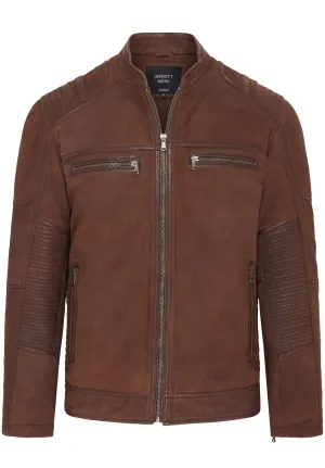 Mens Buff Leather Cafe Racer Biker Jacket - Jinan
