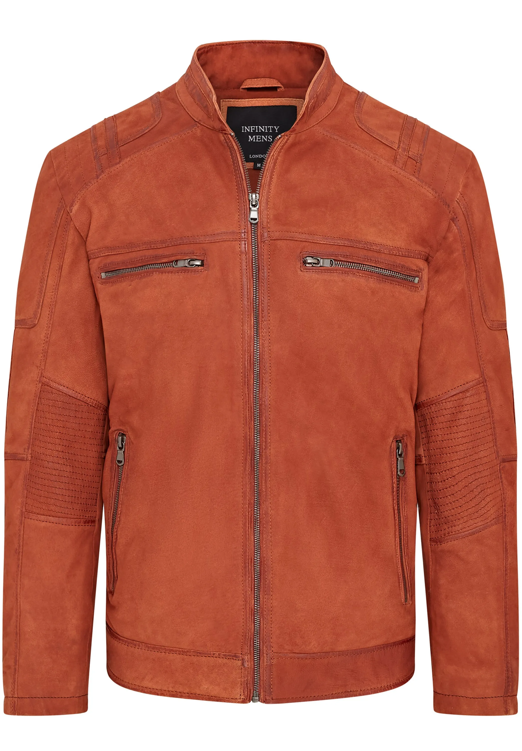 Mens Buff Leather Cafe Racer Biker Jacket - Jinan