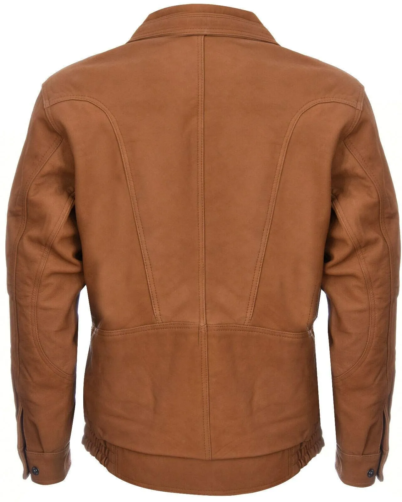Mens Classic Harrington Bomber Leather Jacket-Minsk