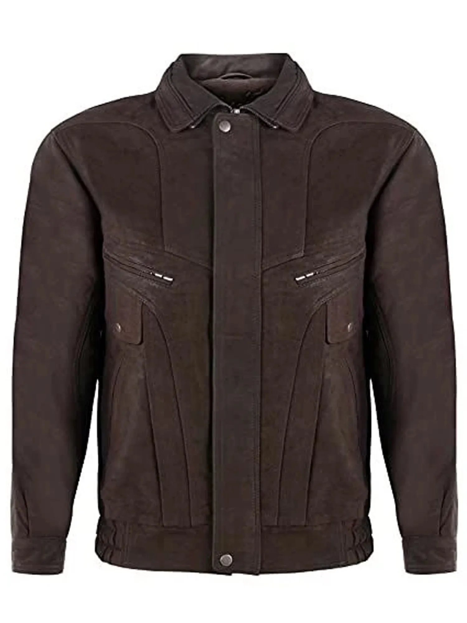 Mens Classic Harrington Bomber Leather Jacket-Minsk