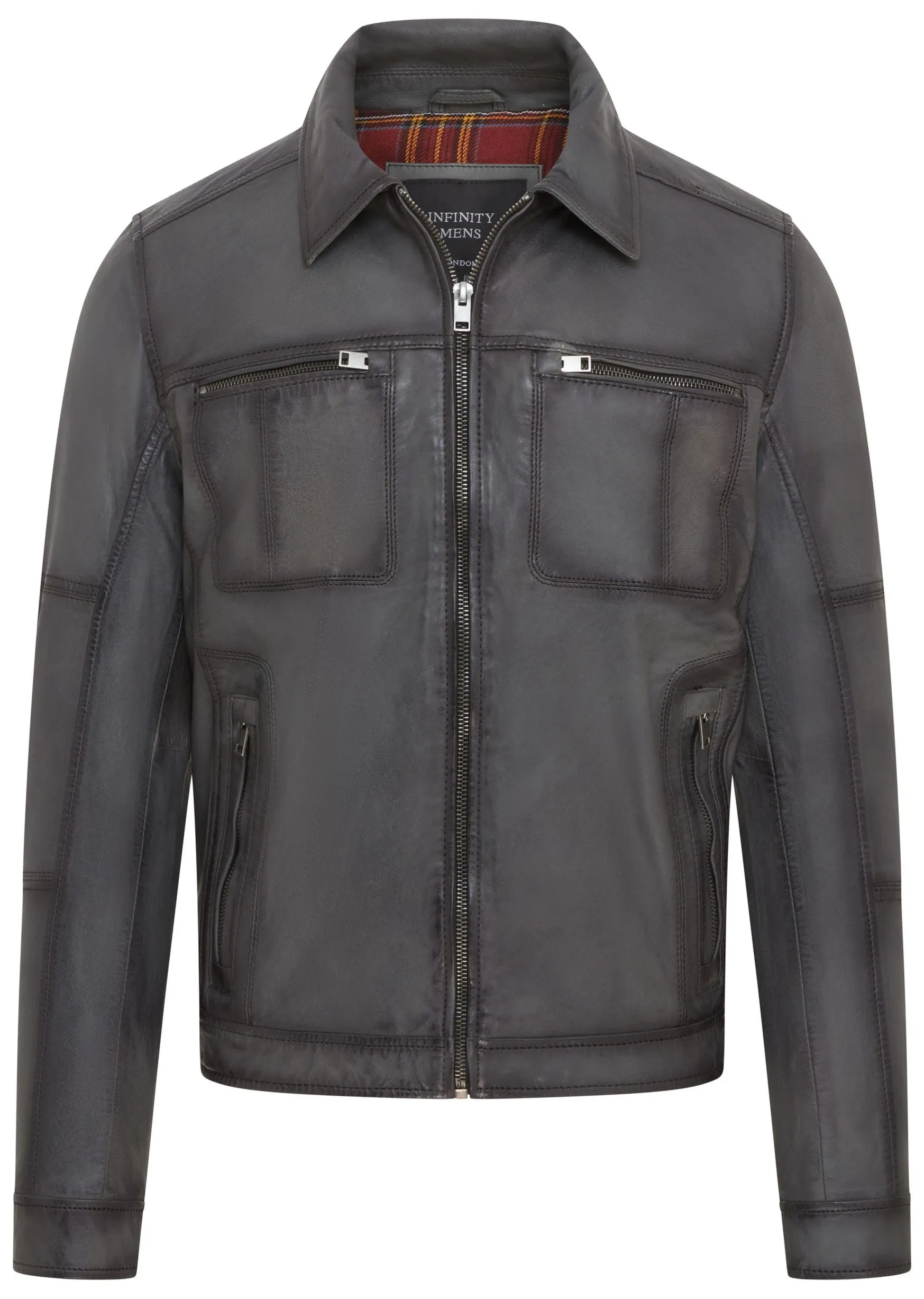 Mens Classic Leather Biker Jacket - Bettles