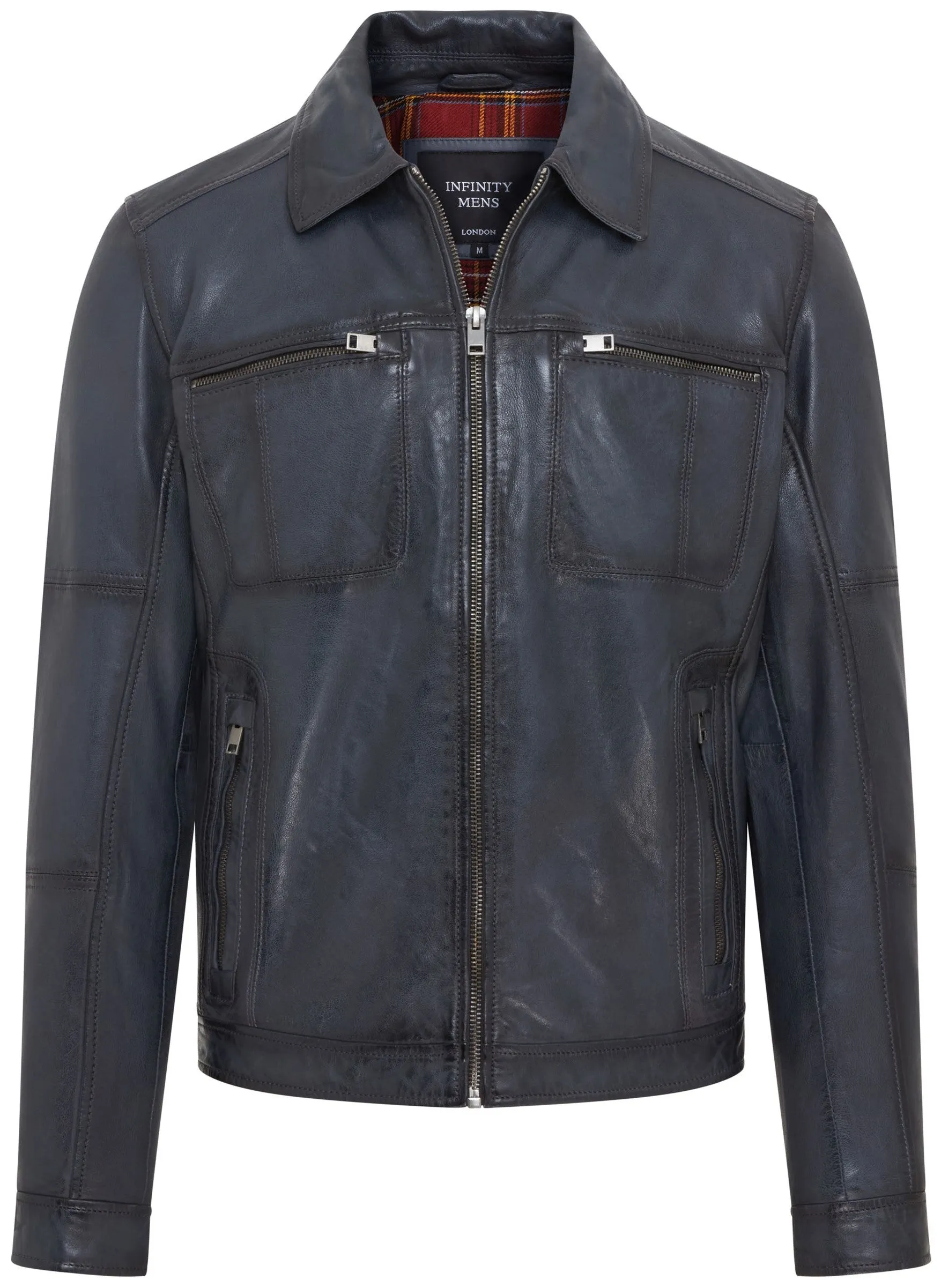 Mens Classic Leather Biker Jacket - Bettles