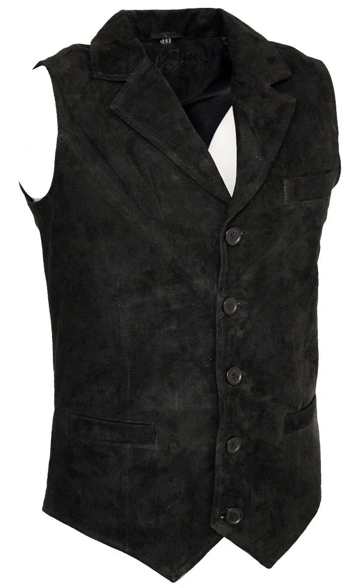 Mens Classic Smooth Goat Suede Leather Waistcoat-Exeter