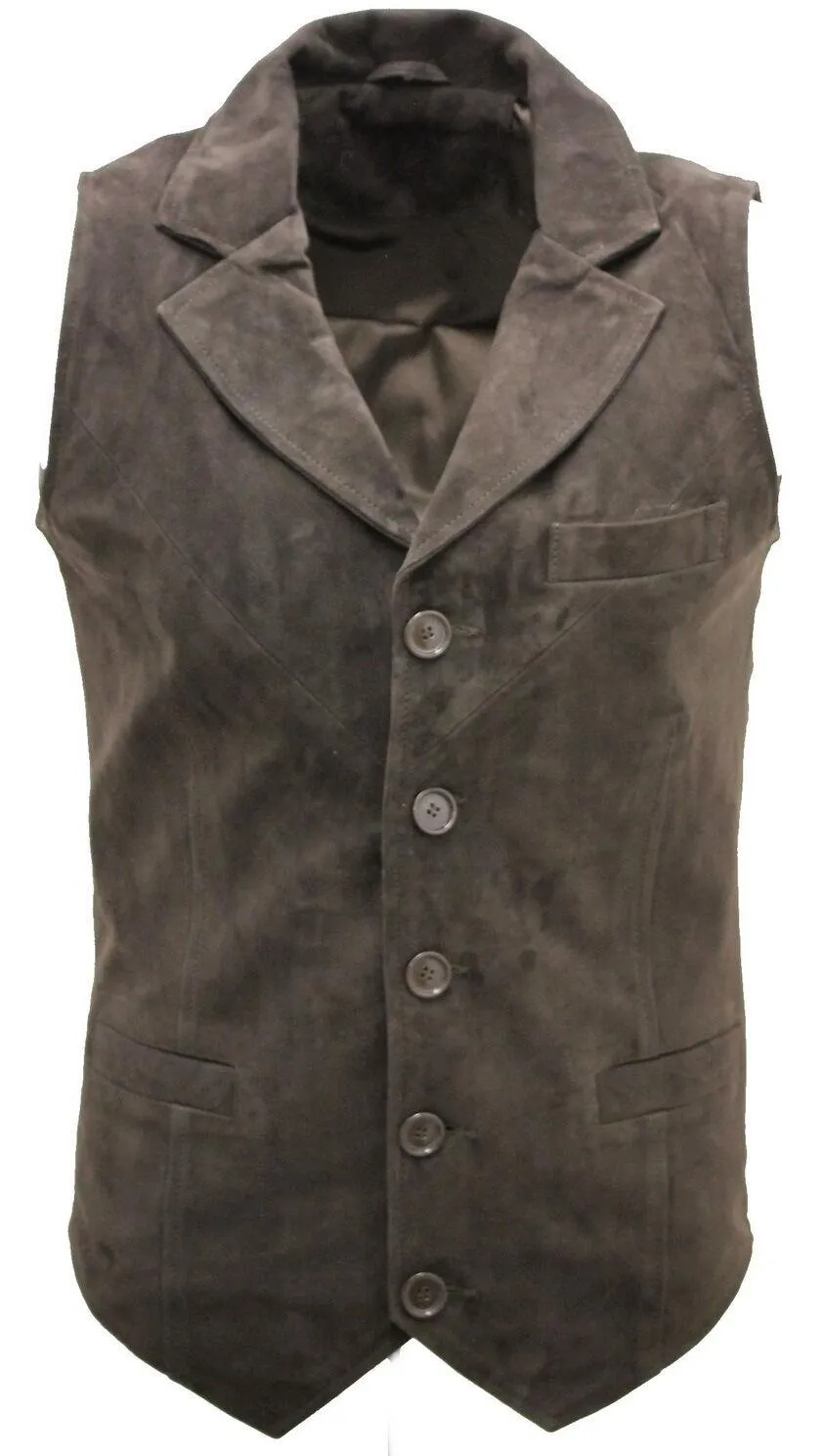 Mens Classic Smooth Goat Suede Leather Waistcoat-Exeter