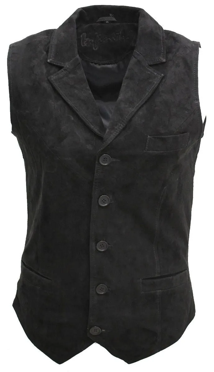 Mens Classic Smooth Goat Suede Leather Waistcoat-Exeter