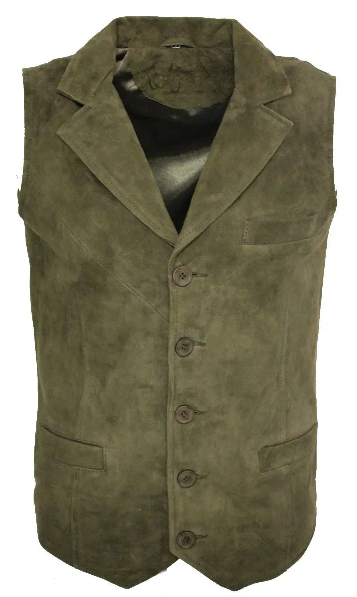 Mens Classic Smooth Goat Suede Leather Waistcoat-Exeter