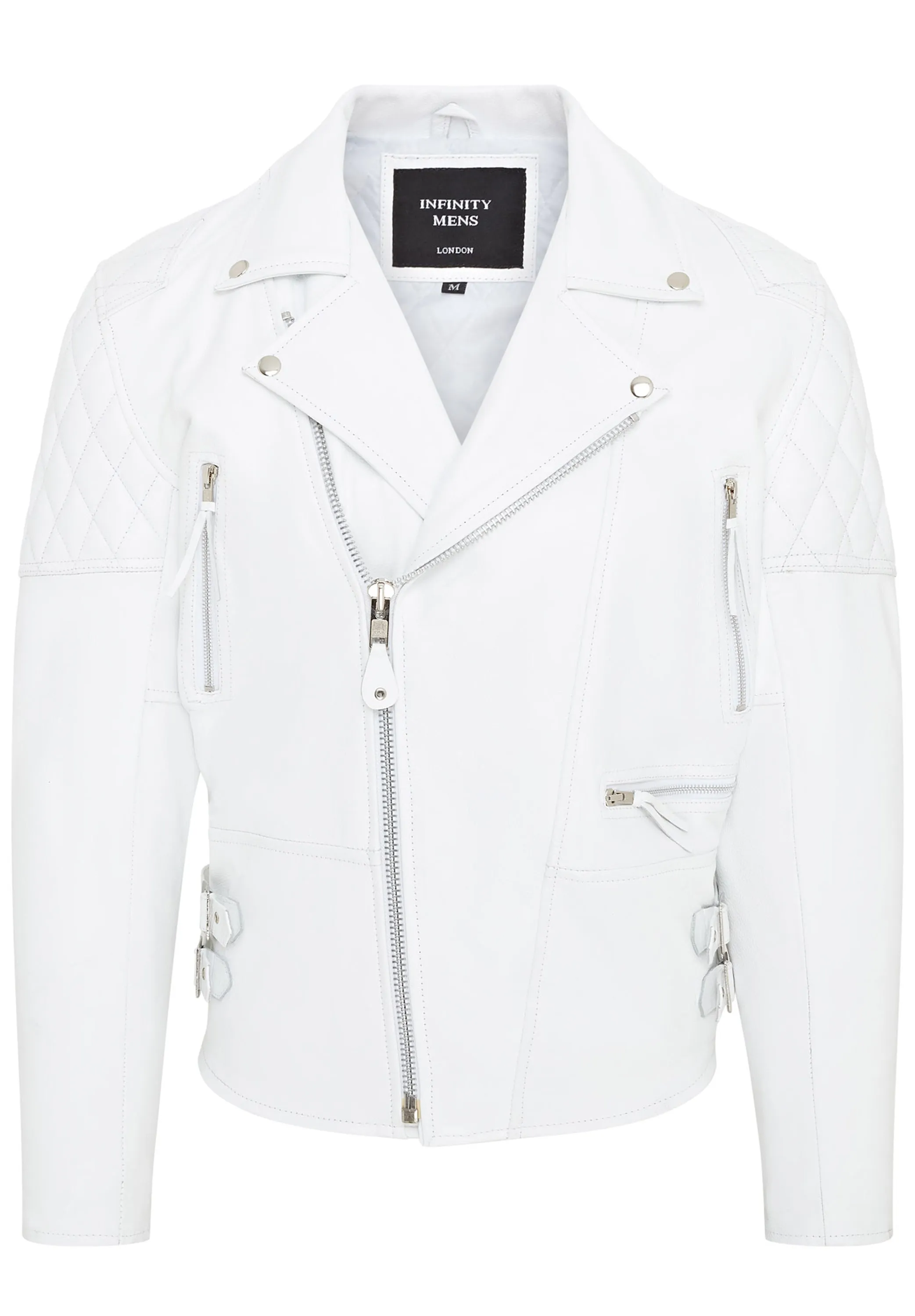 Mens Cowhide Leather Brando Biker Jacket - Garland