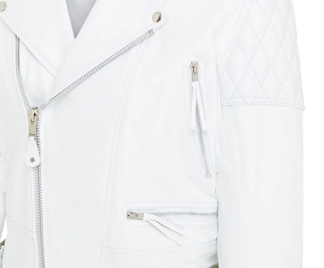 Mens Cowhide Leather Brando Biker Jacket - Garland