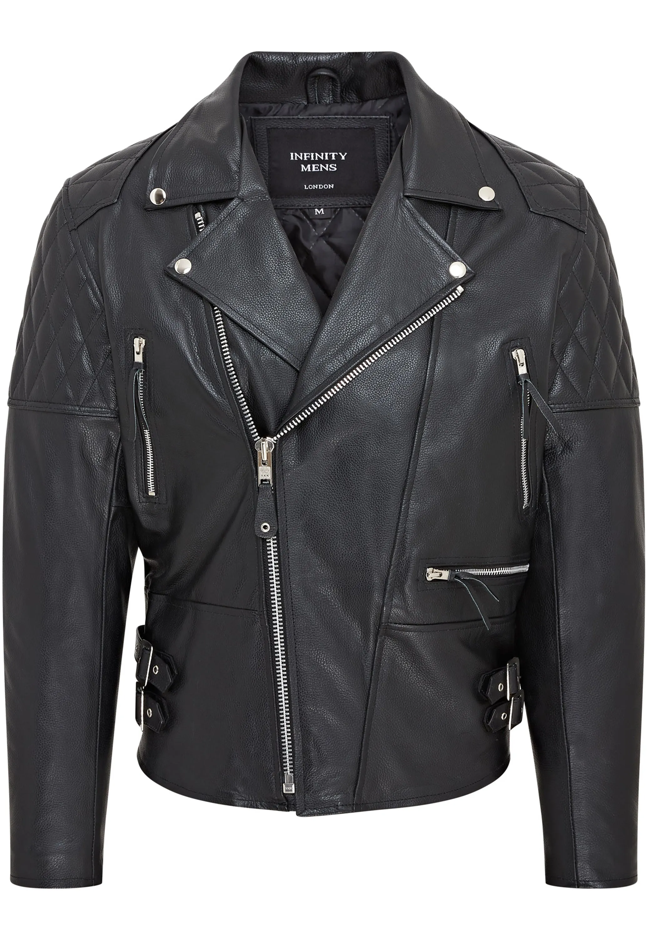 Mens Cowhide Leather Brando Biker Jacket - Garland