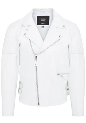 Mens Cowhide Leather Brando Biker Jacket - Garland