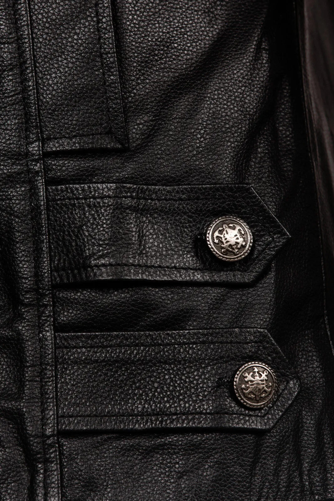 Mens Cowhide Leather Peacoat-Leiden