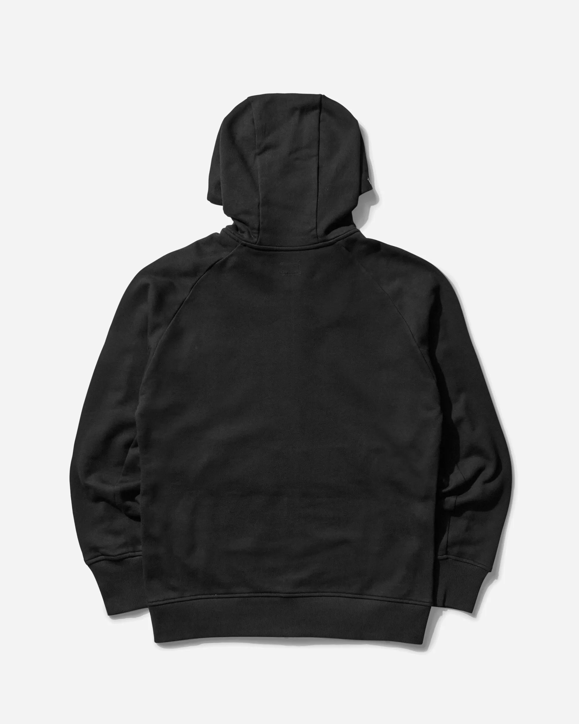 Men's Diagonal Raised Fleece Goggle Zipped Hoodie Black