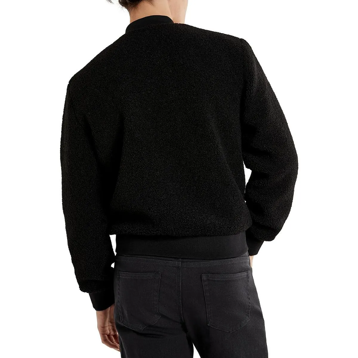 Mens Faux Shearling Reversible Bomber Jacket