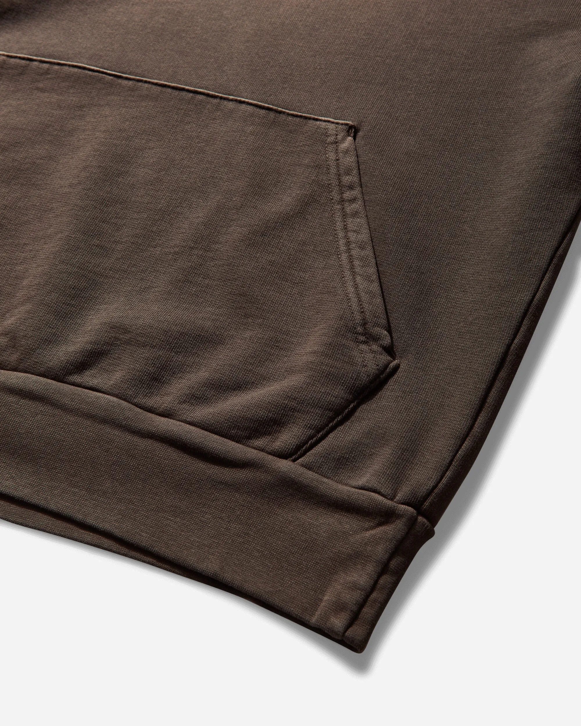 Men's Garment Dye Boxy Hoodie Washed Brown