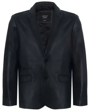 Mens Jacket Leather Blazer Soft Italian Fitted Vintage Coat