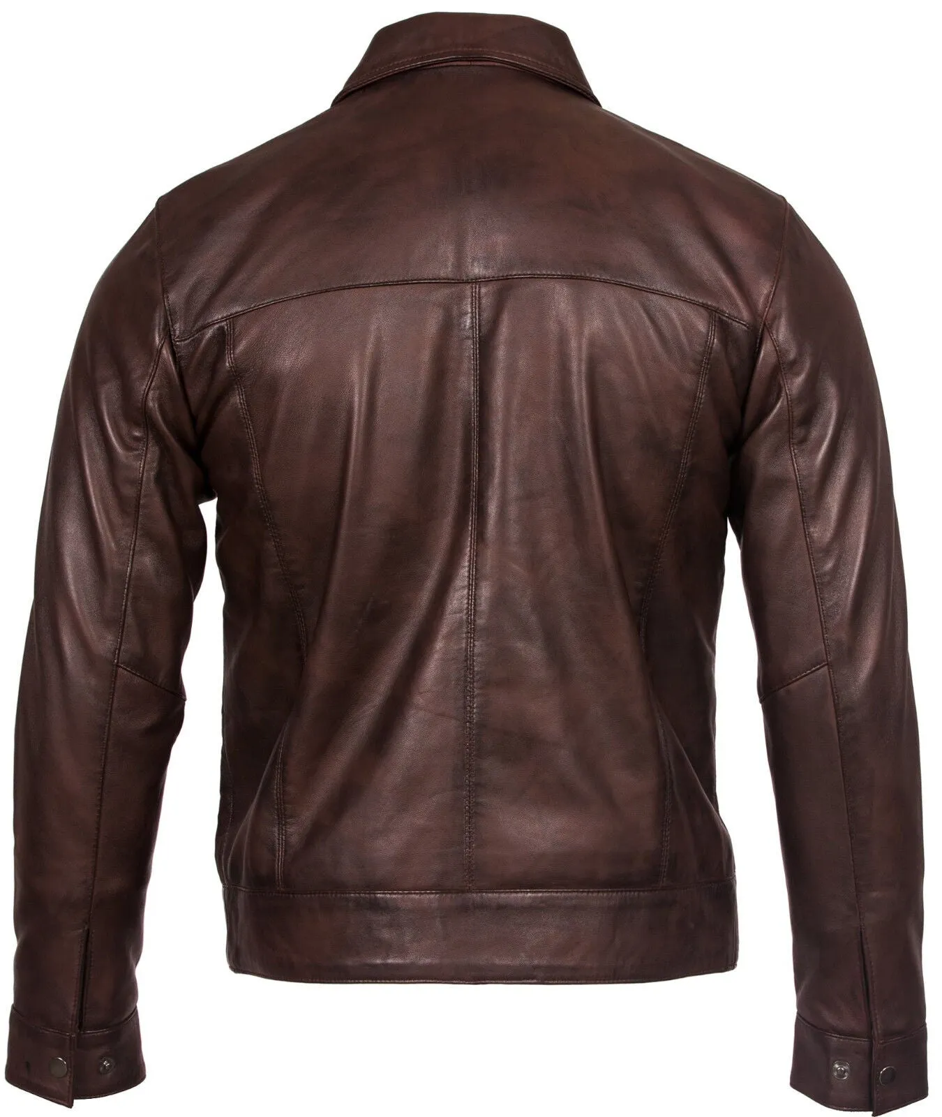 Mens Leather Harrington Jacket-Shanghai