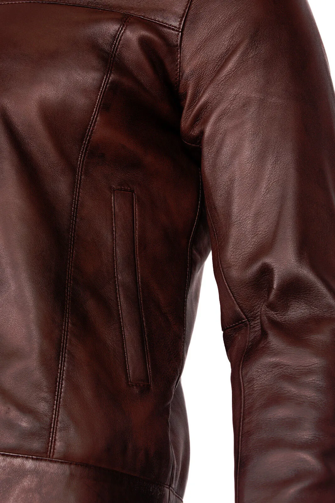 Mens Leather Harrington Jacket-Shanghai
