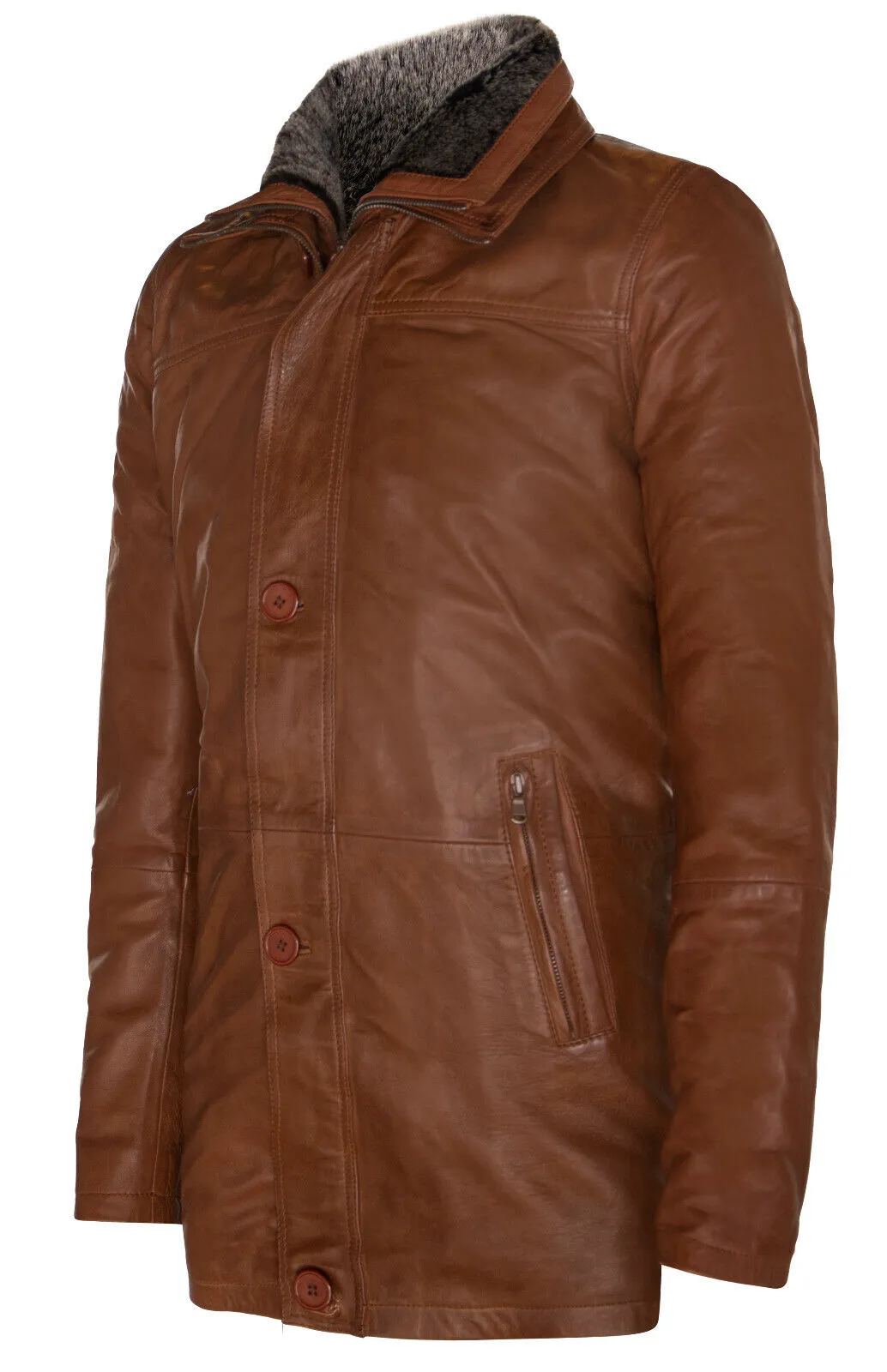 Mens Leather Trench Coat-Aleppo