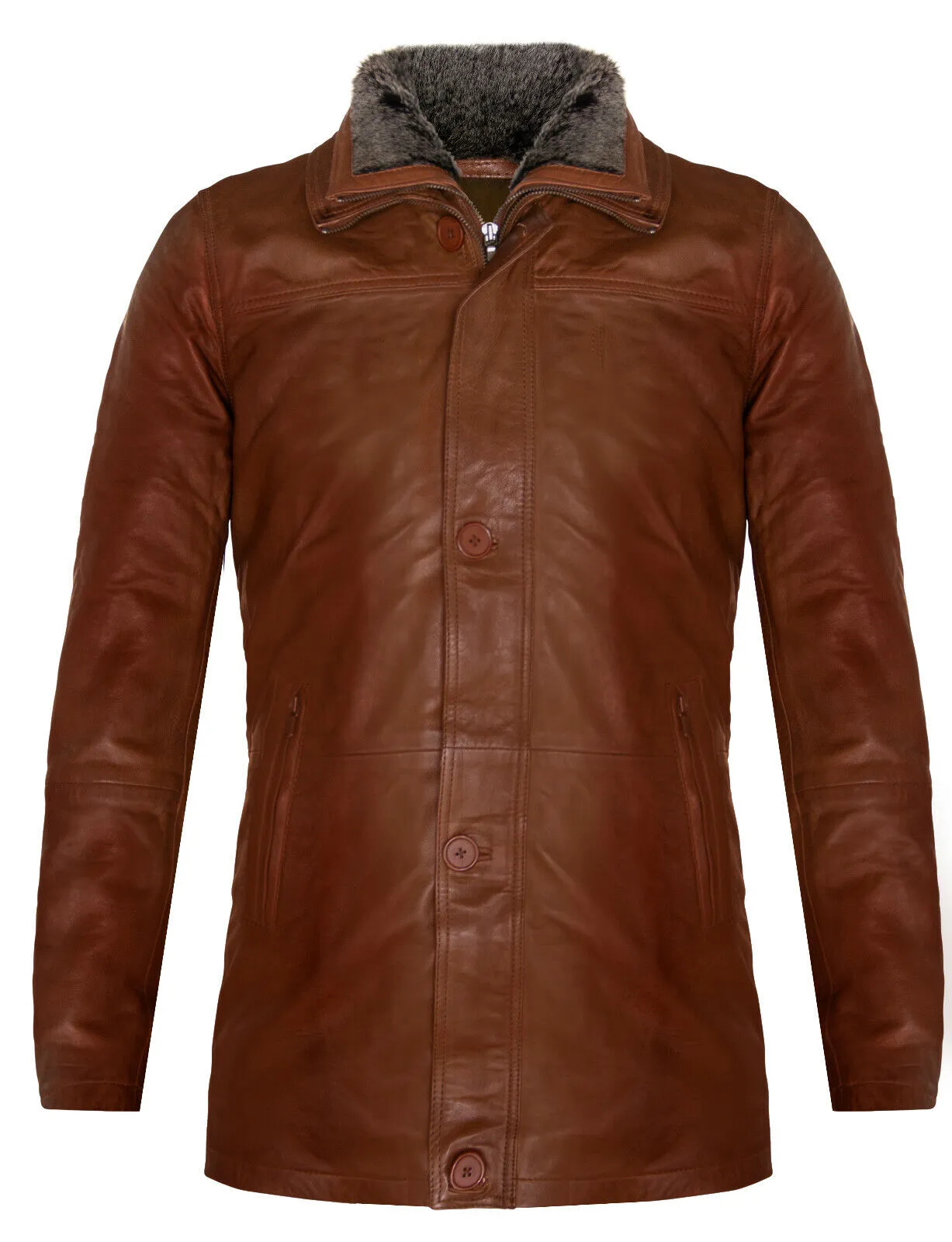 Mens Leather Trench Coat-Aleppo