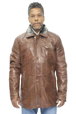 Mens Leather Trench Coat-Aleppo