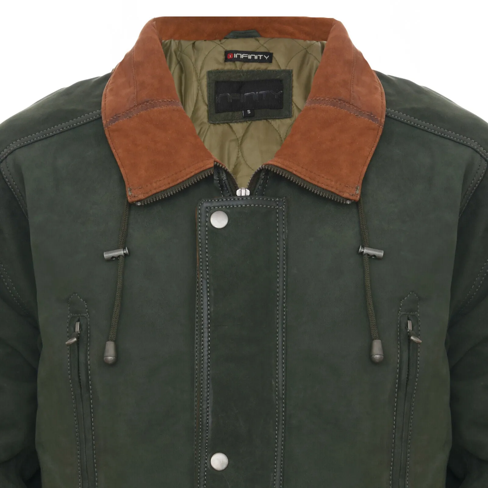 Mens Nubuck Leather Parka Coat-Winnipeg