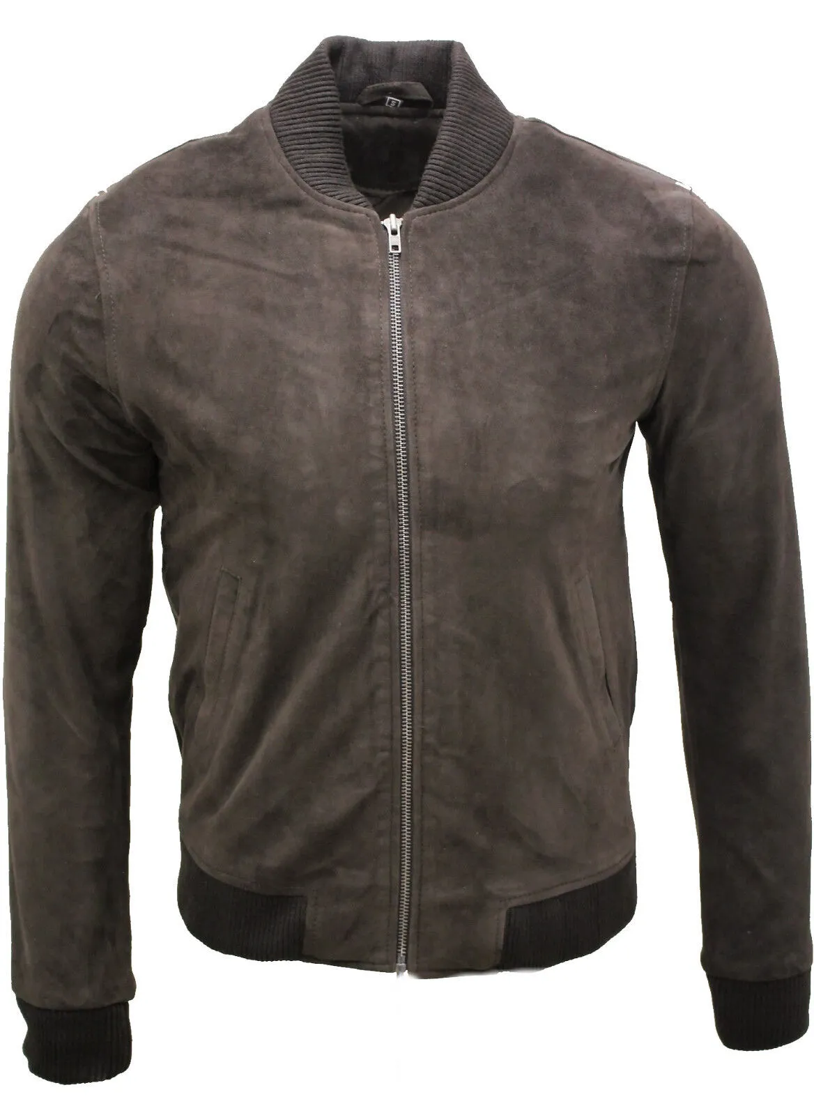 Mens Retro Goat Suede Varsity Leather Bomber Jacket-Athens