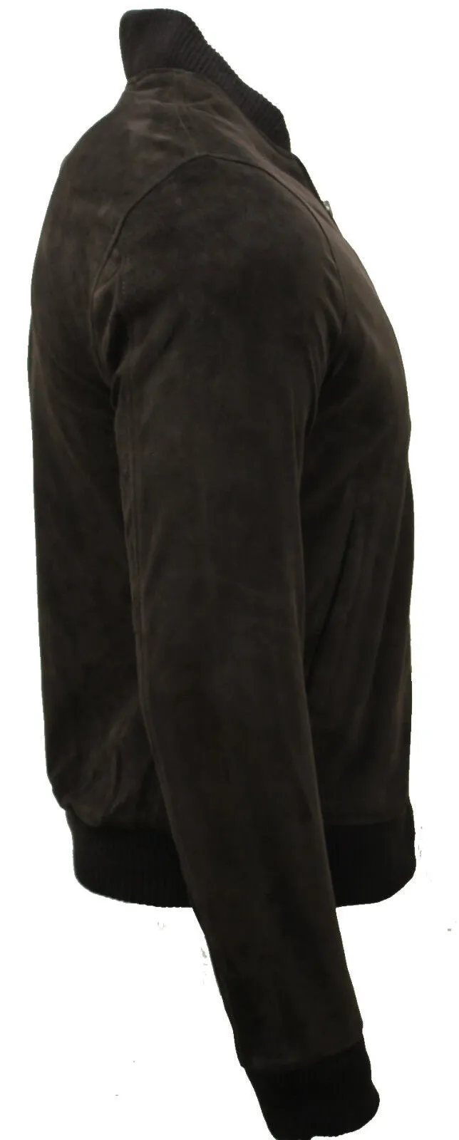 Mens Retro Goat Suede Varsity Leather Bomber Jacket-Athens