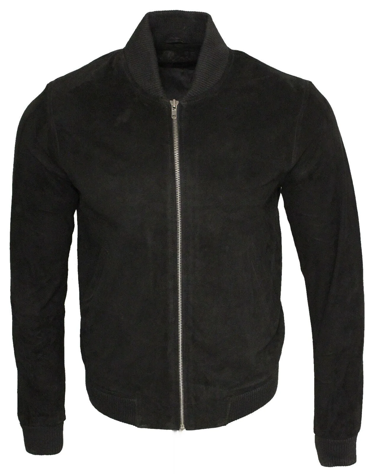 Mens Retro Goat Suede Varsity Leather Bomber Jacket-Athens