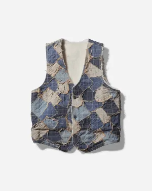 Men's Reversible Denim Vest Stained Light Blue