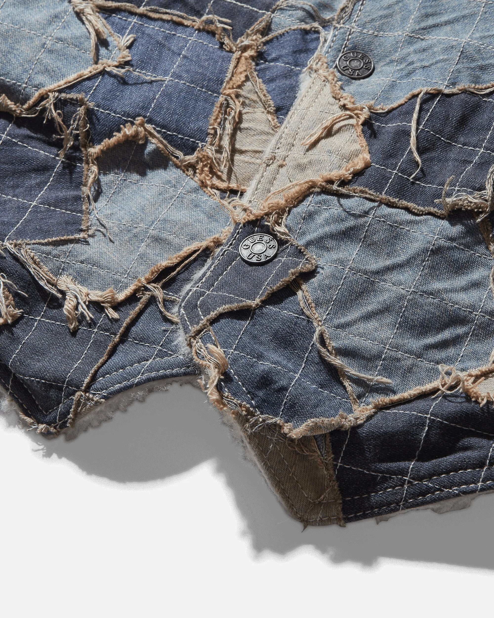 Men's Reversible Denim Vest Stained Light Blue