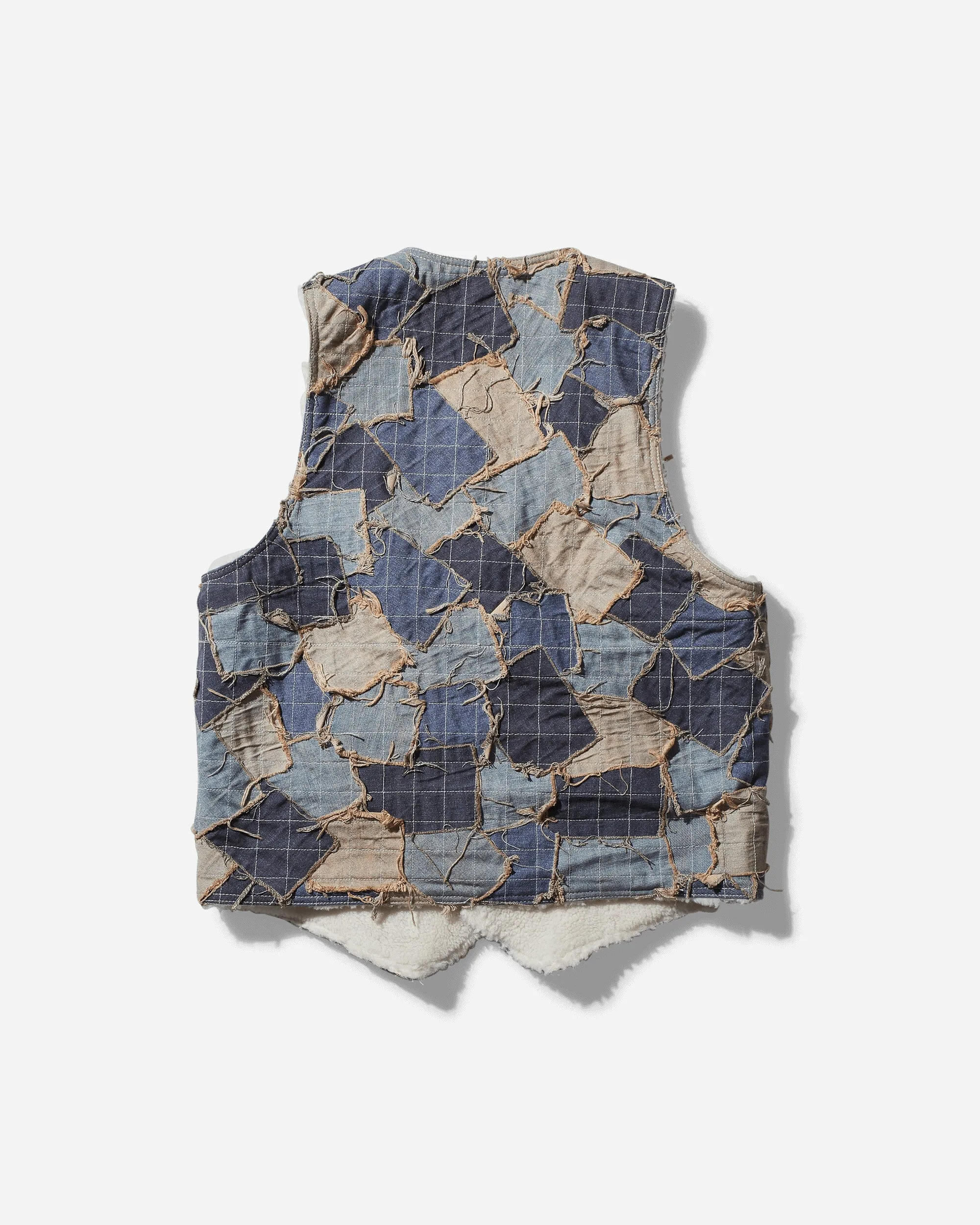 Men's Reversible Denim Vest Stained Light Blue