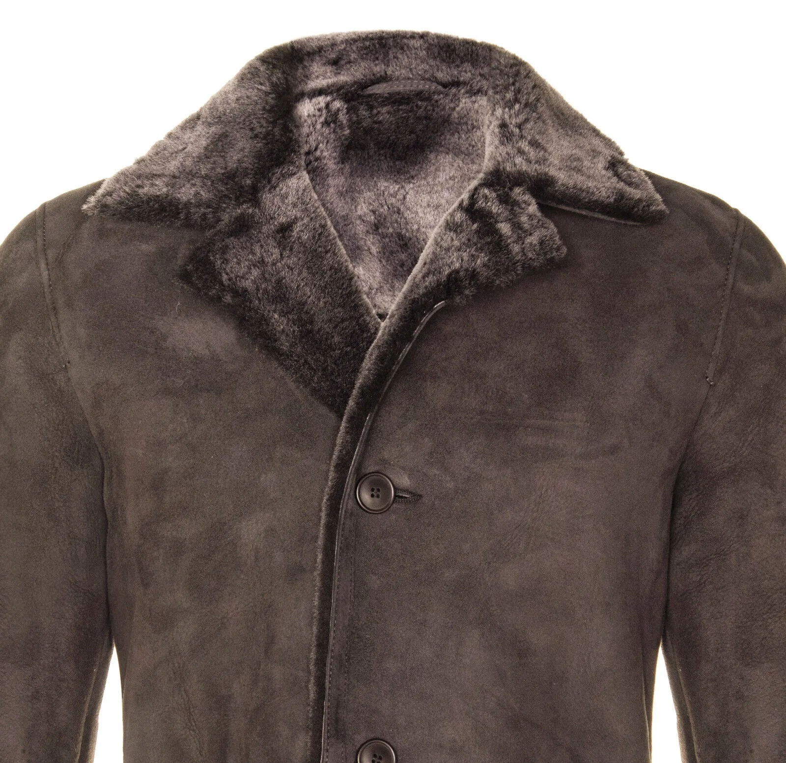 Mens Sheepskin Classic Car Coat-Avondale