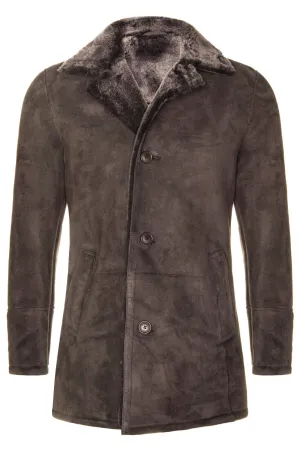 Mens Sheepskin Classic Car Coat-Avondale