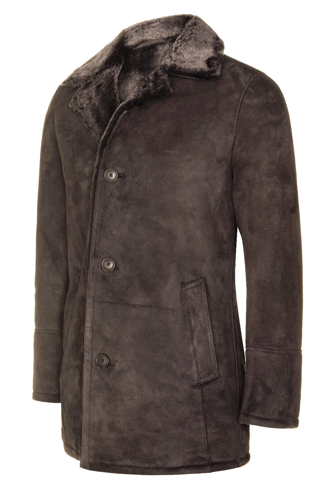 Mens Sheepskin Classic Car Coat-Avondale